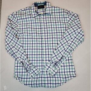 Scotch Soda Vacanza Shirt Mens Medium Blue Gingham Plaid Lightweight Academia‎